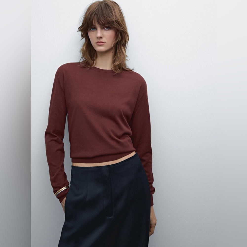 NWT Cotton Blend Knit Sweater Massimo Dutti